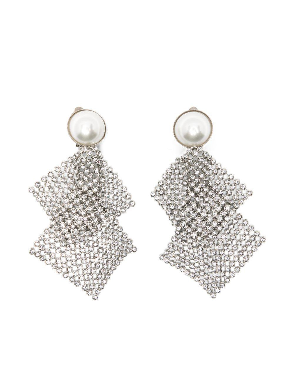 Orecchini in maglia mettalica con perle frizz in argento Rosantica - donna 