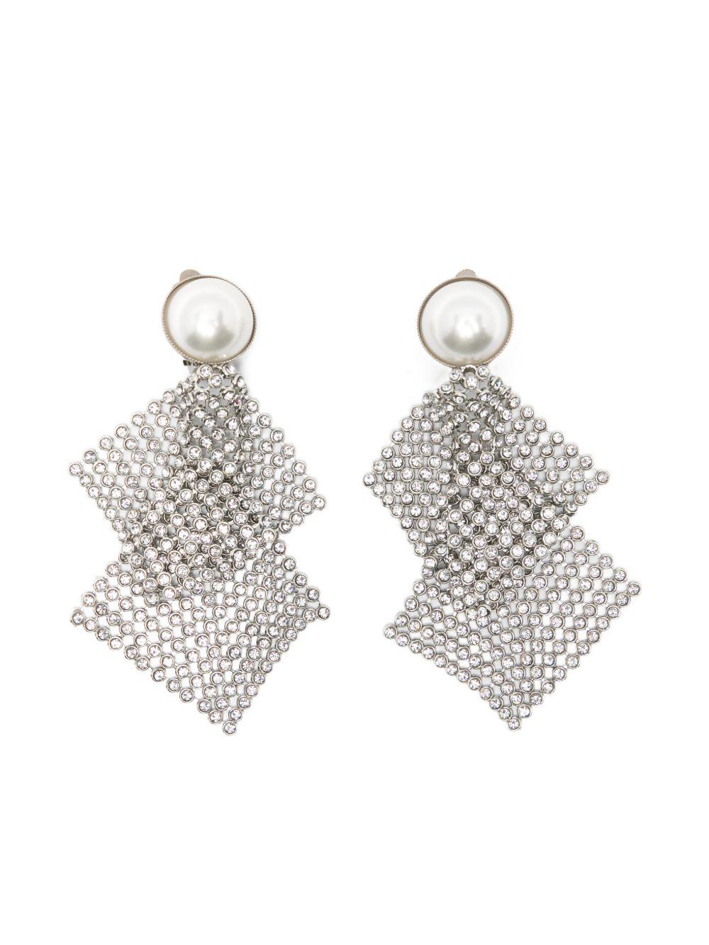 Orecchini in maglia mettalica con perle frizz in argento Rosantica - donna 