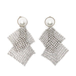 Orecchini in maglia mettalica con perle frizz in argento Rosantica - donna 