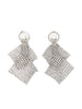 Orecchini in maglia mettalica con perle frizz in argento Rosantica - donna