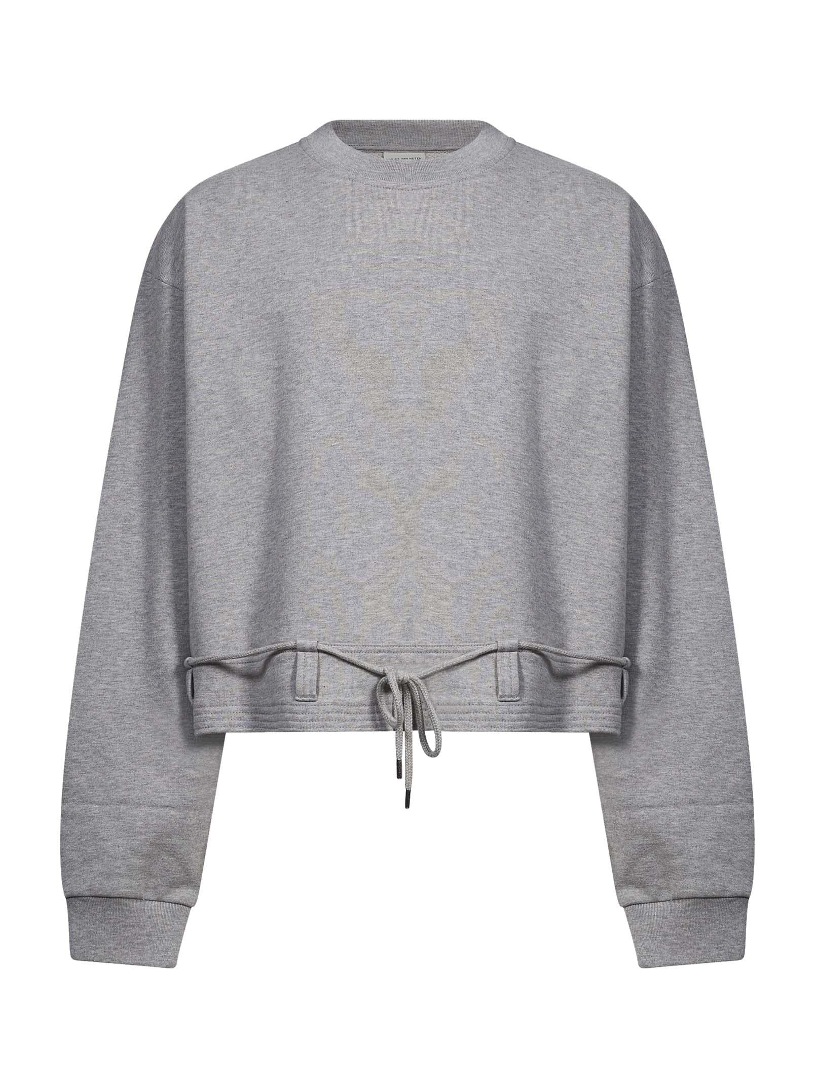 Felpa crop girocollo grigio mélange 