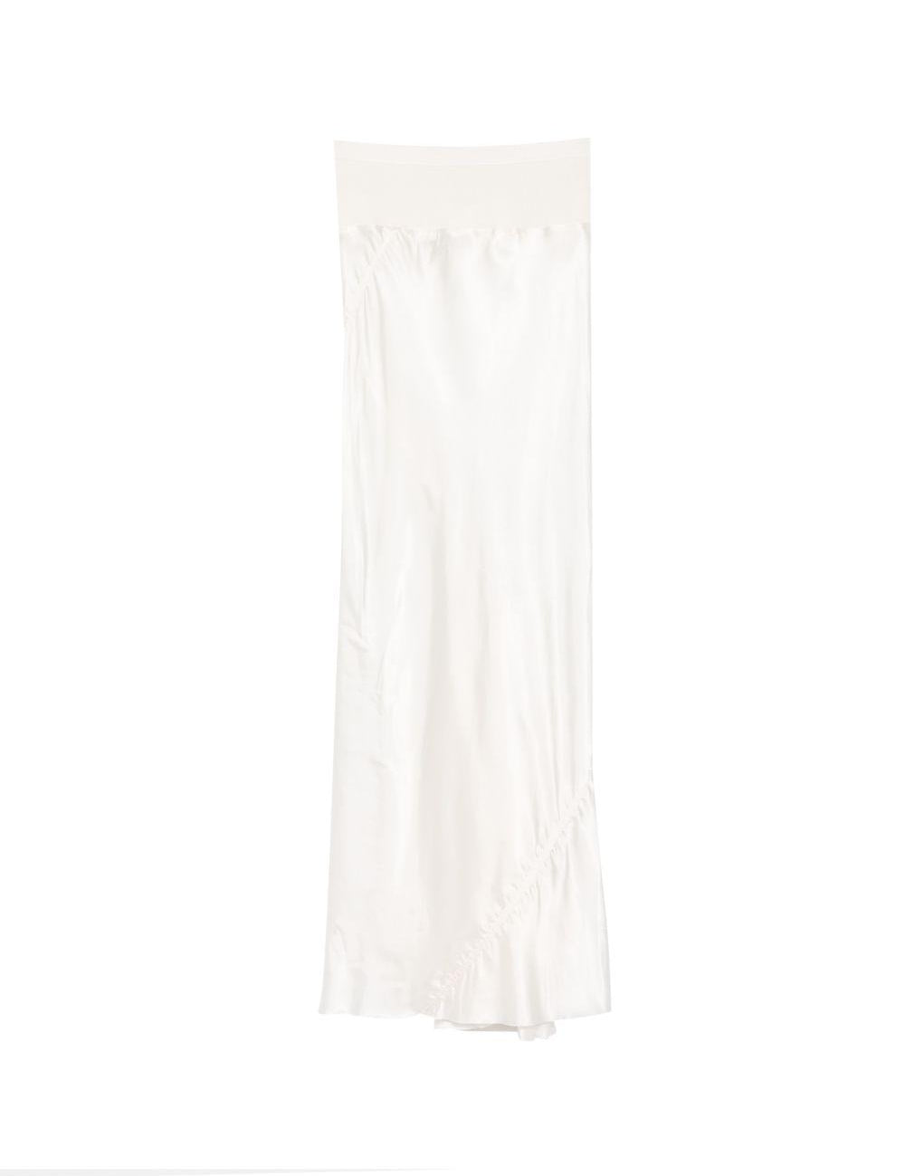 Gonna midi con finitura satinata in bianco Rick owens - donna 