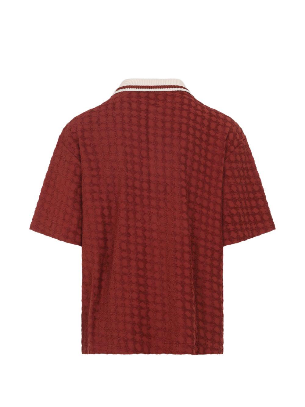 Camicia polo con ricamo in bordeaux AMIRI - uomo 