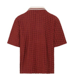 Camicia polo con ricamo in bordeaux AMIRI - uomo 