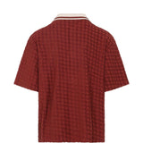 Camicia polo con ricamo in bordeaux AMIRI - uomo 