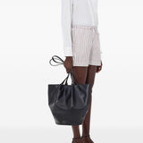 Shorts a righe Lory con coulisse in bianco e rosso Loulou de saison - donna 