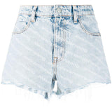 Shorts denim a vita alta Bite in blu Alexander wang  - donna 