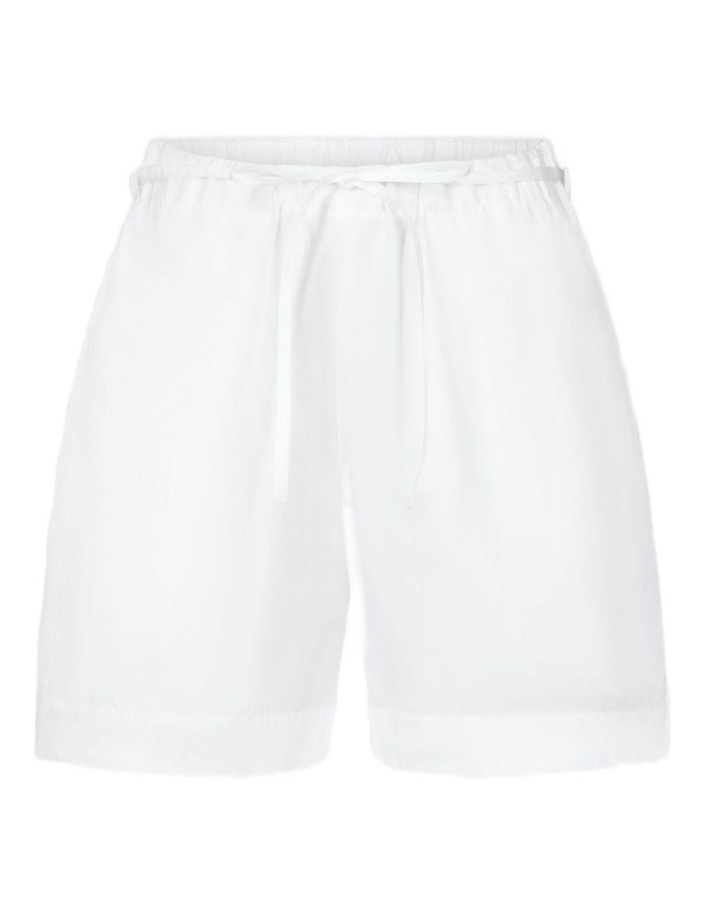 Shorts Malone con coulisse in bianco Loulou de saison - donna 