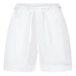 Shorts Malone con coulisse in bianco Loulou de saison - donna 