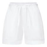 Shorts Malone con coulisse in bianco Loulou de saison - donna 