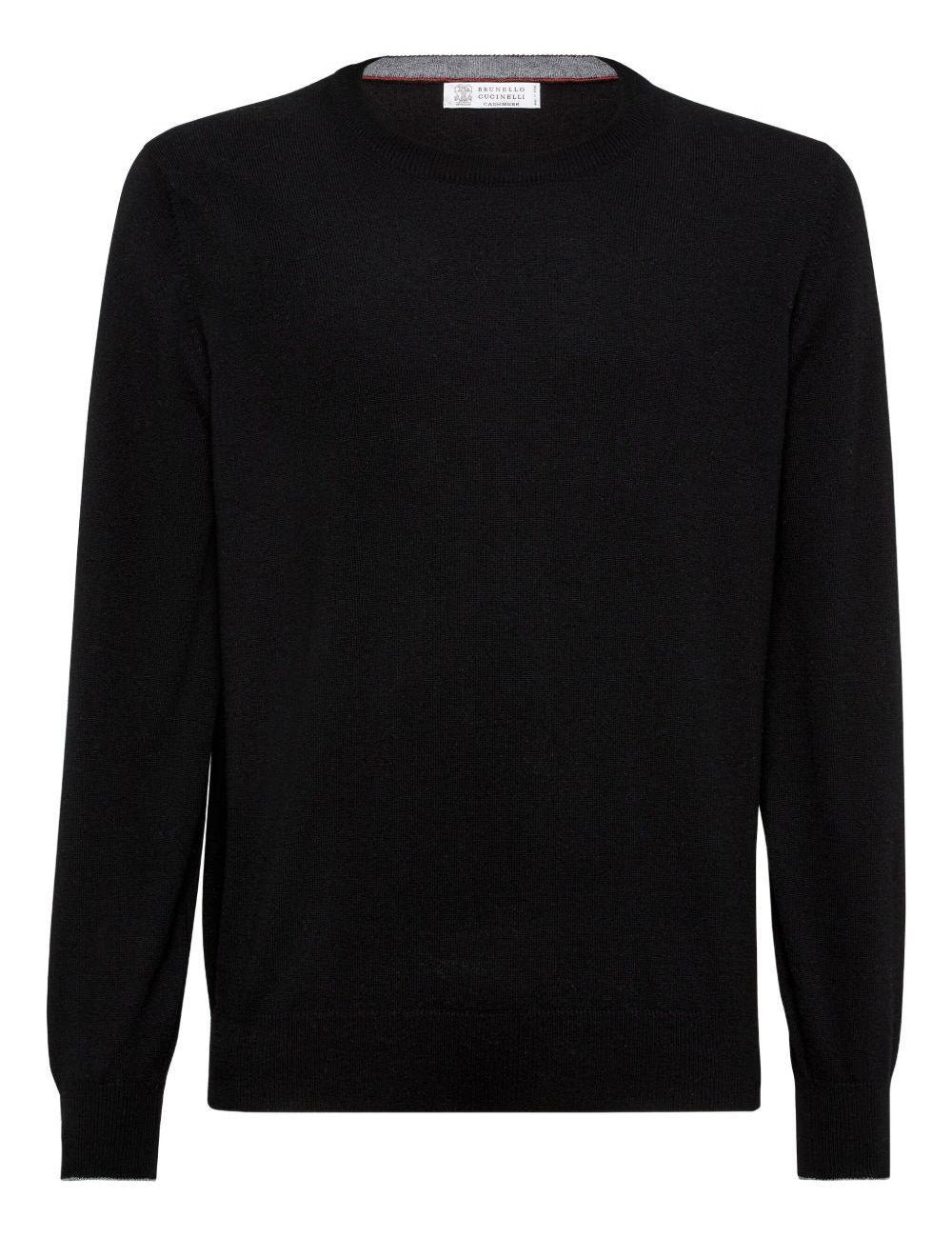 Maglione a girocollo in nero Brunello cucinelli - uomo 