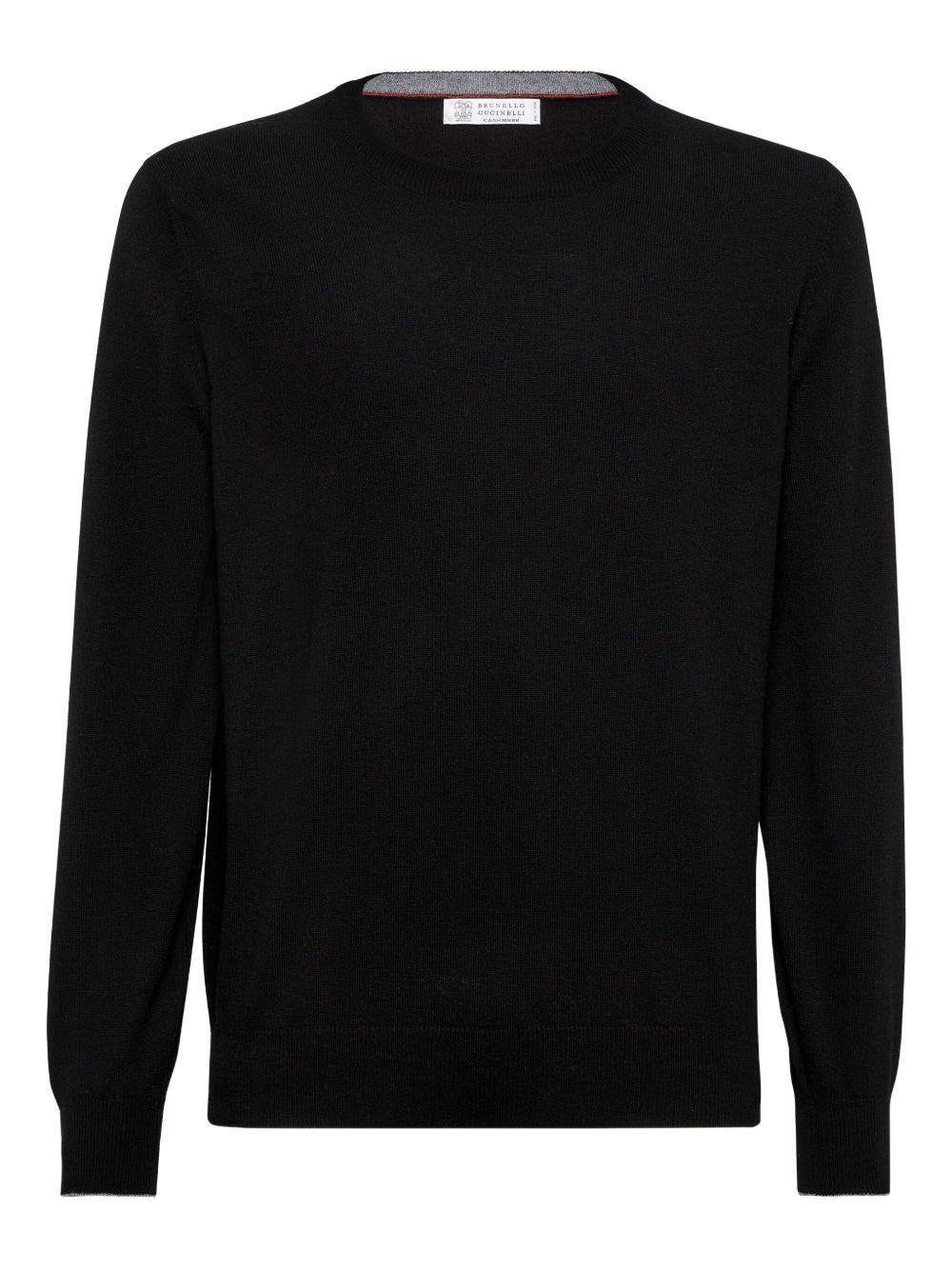 Maglione a girocollo in nero Brunello cucinelli - uomo 