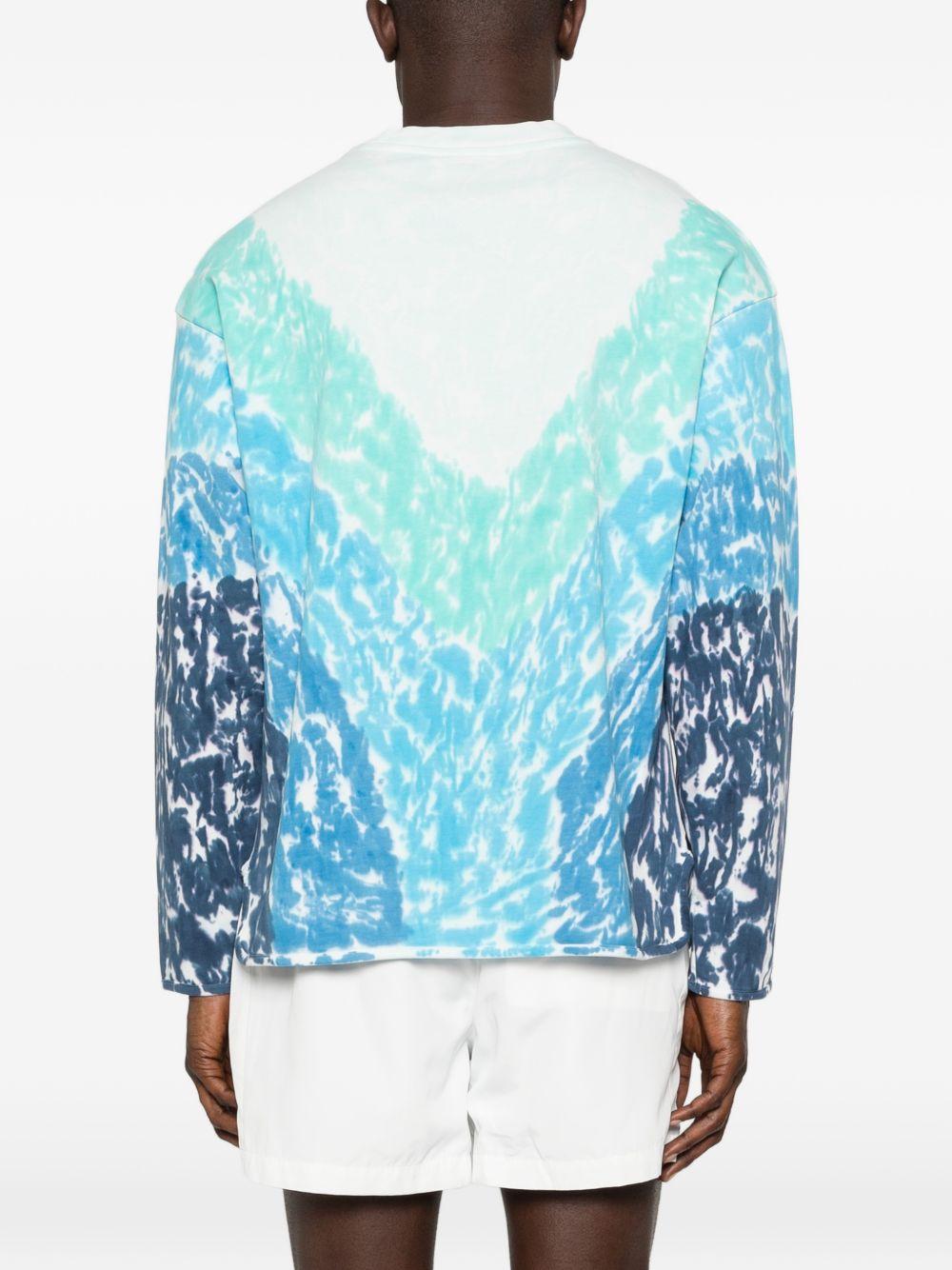 T-shirt con grafica tie-dye in blu Casablanca - uomo 