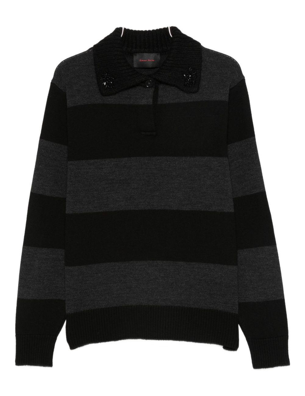 Polo a righe in nero Simone Rocha - donna 