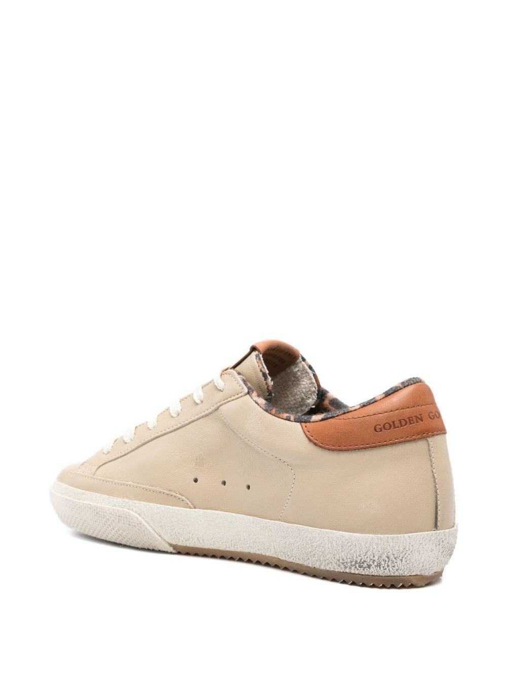 Sneakers super-star con stampa animalier in beige Golden goose - donna 