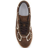 Sneakers Tb.490 camoscio con dettaglio crochet  in marrone 
