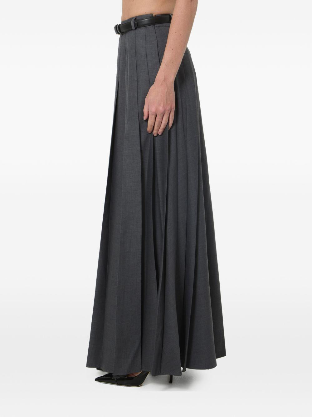 Gonna maxi plisettata in grigio 