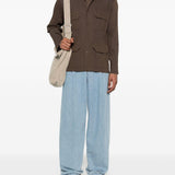 Camicia con taschino in marrone Gongdid design - uomo 