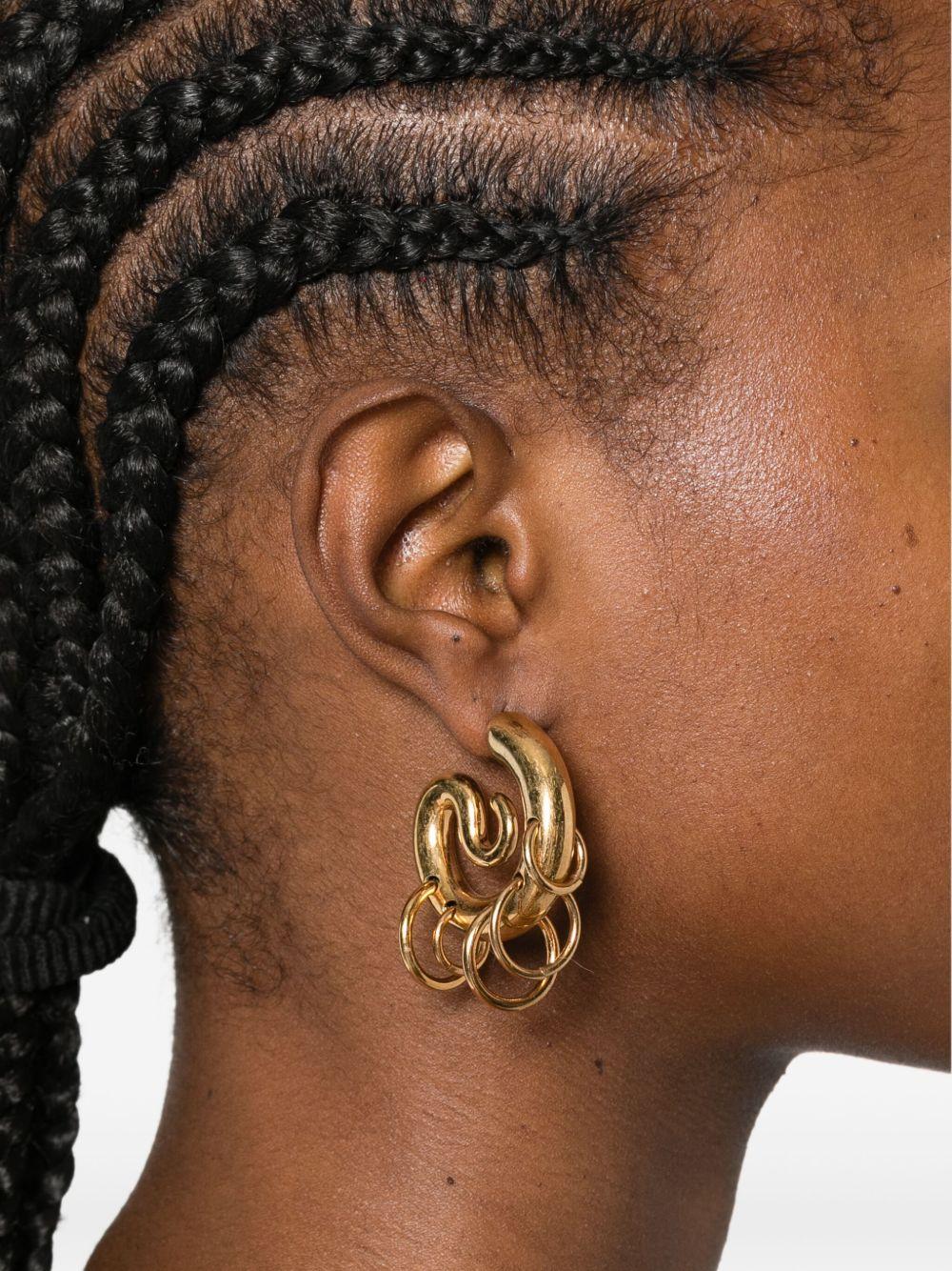 Orecchin Serpent con hoops in oro 