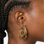 Orecchin Serpent con hoops in oro 