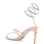 Sandali margot 80 decorati con cristalli in rosa 