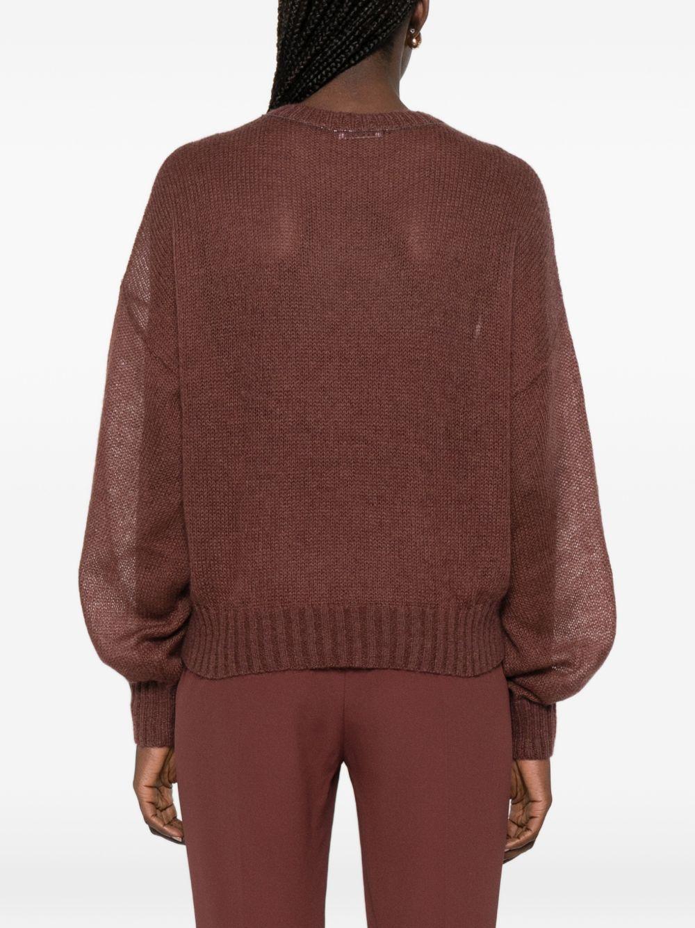 Maglione girocollo in marrone Brunello cucinelli - donna 