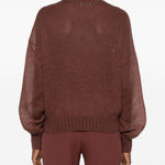Maglione girocollo in marrone Brunello cucinelli - donna 