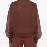 Maglione girocollo in marrone Brunello cucinelli - donna 