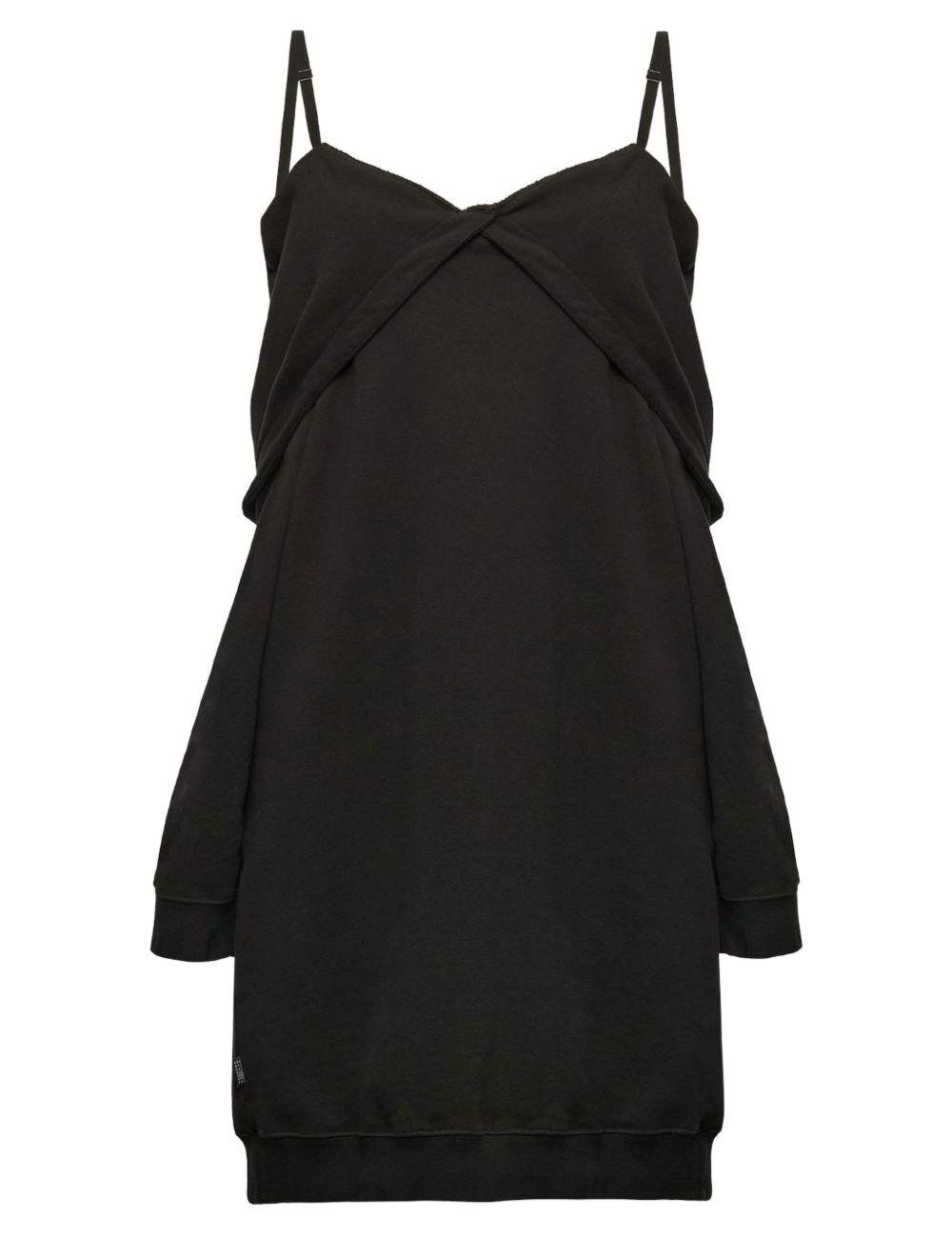 Abito con spalle scoperte in nero Mm6 maison margiela - donna 