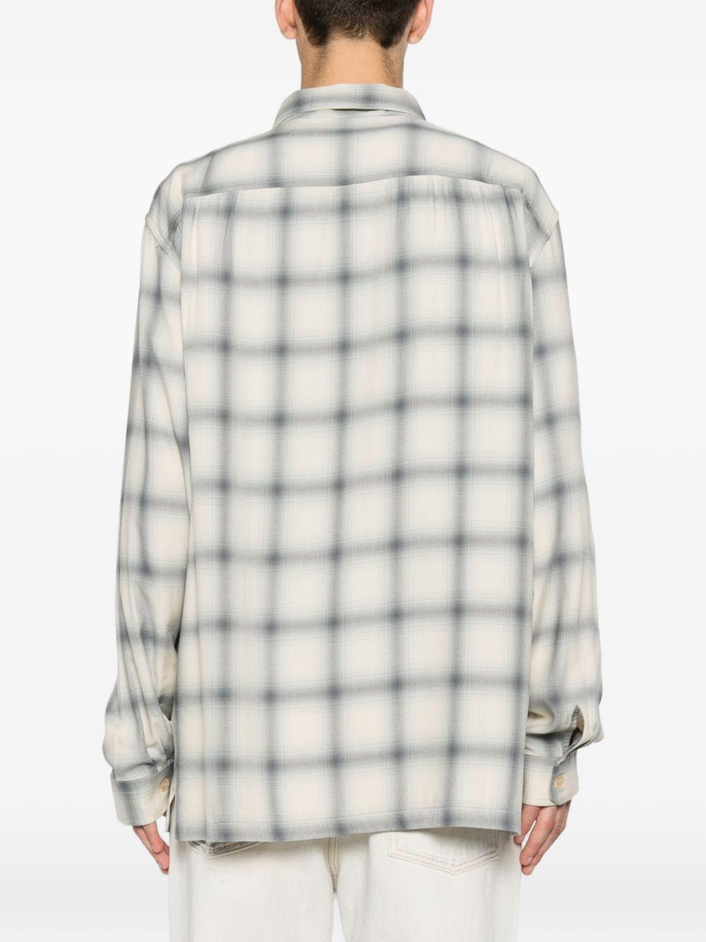 Camicia a quadri in beige e blu Our legacy - uomo 