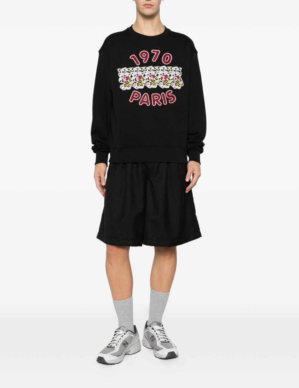 Felpa con ricamo in nero Kenzo - uomo 