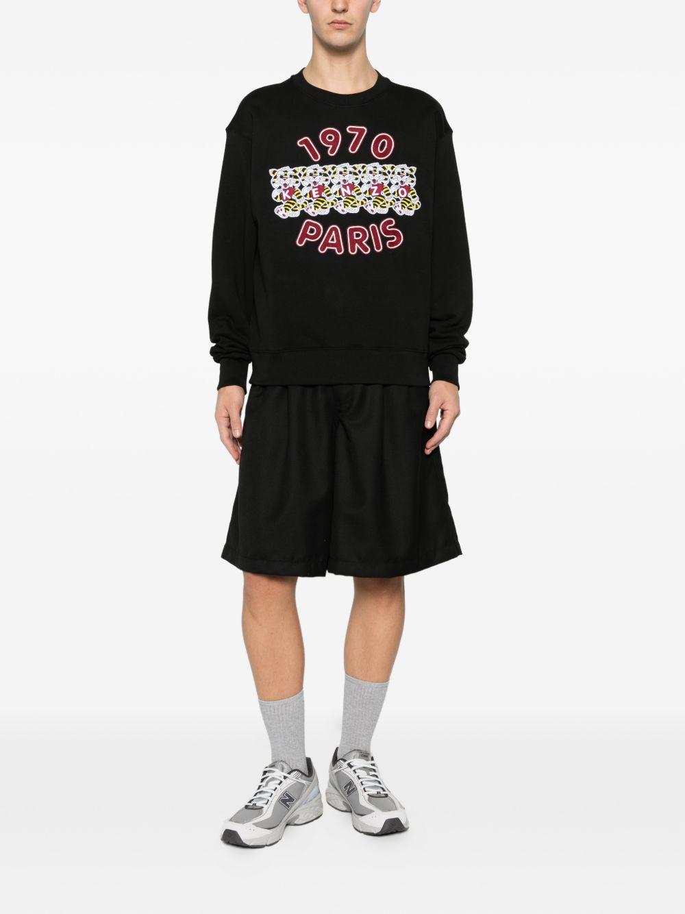 Felpa con ricamo in nero Kenzo - uomo 