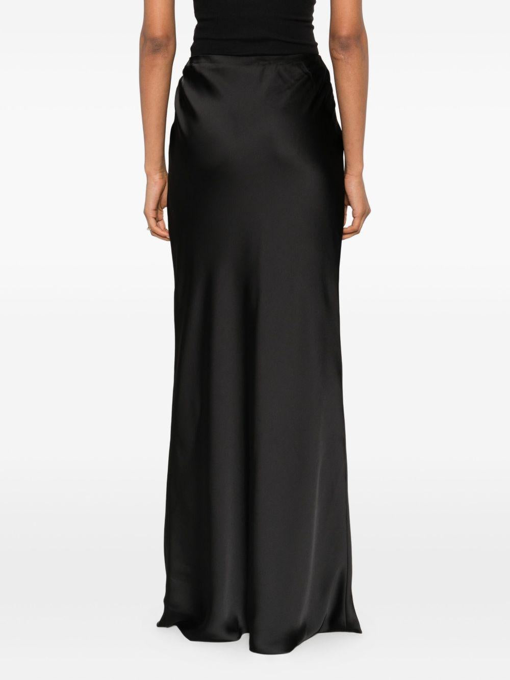 Gonna maxi con finitura satinata in nero Norma kamali - donna 