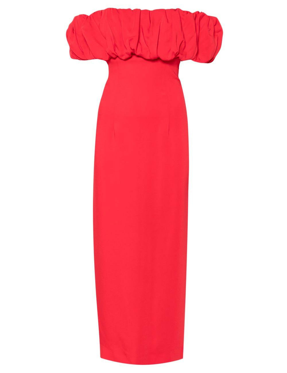 Abito midi con scollo a barca in rosso Rowen Rose - donna 