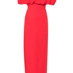 Abito midi con scollo a barca in rosso Rowen Rose - donna 