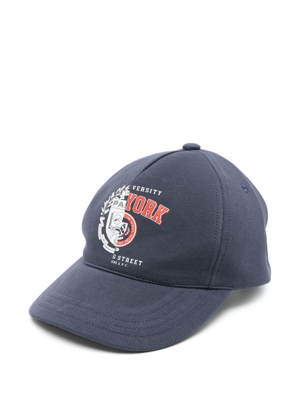 Cappello da baseball con logo in blu A.P.C. X marc jacobs - unisex 