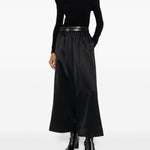 Pantaloni a gamba ampia con finitura satinata in nero Junya watanabe - donna 