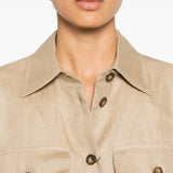 Giacca-camicia con tasche pomposa in beige Maxmara weekend - donna 