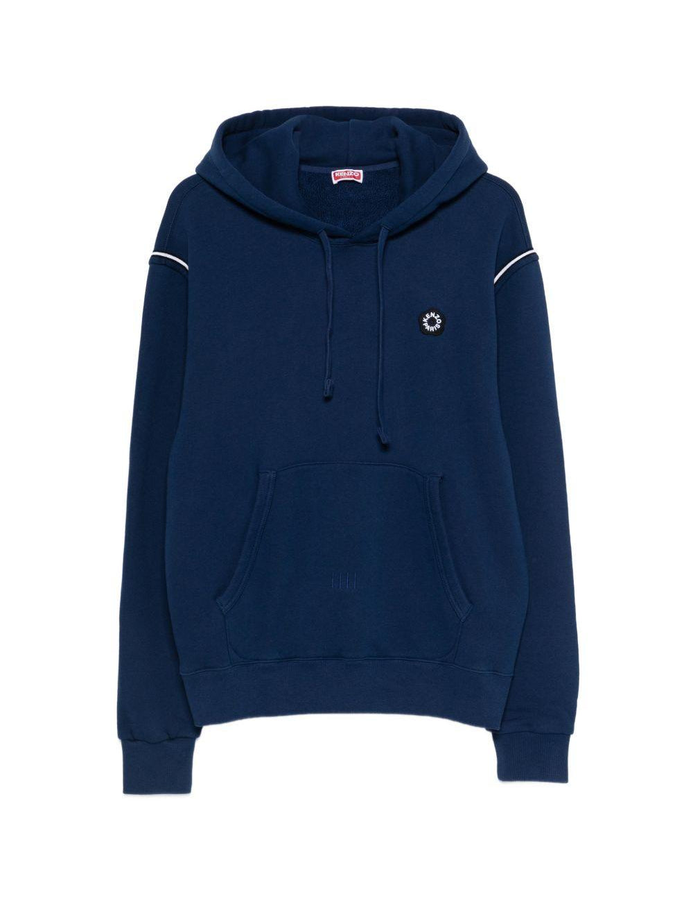 Felpa con cappuccio e logo in blu Kenzo - uomo 