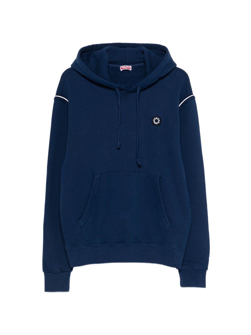 Felpa con cappuccio e logo in blu Kenzo - uomo 