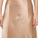 Gonna lunga in raso in beige 
