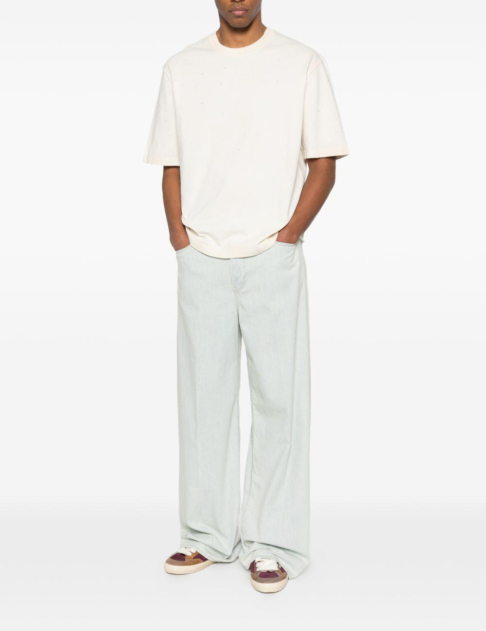 Pantaloni a gamba dritta in celeste Golden goose - uomo 