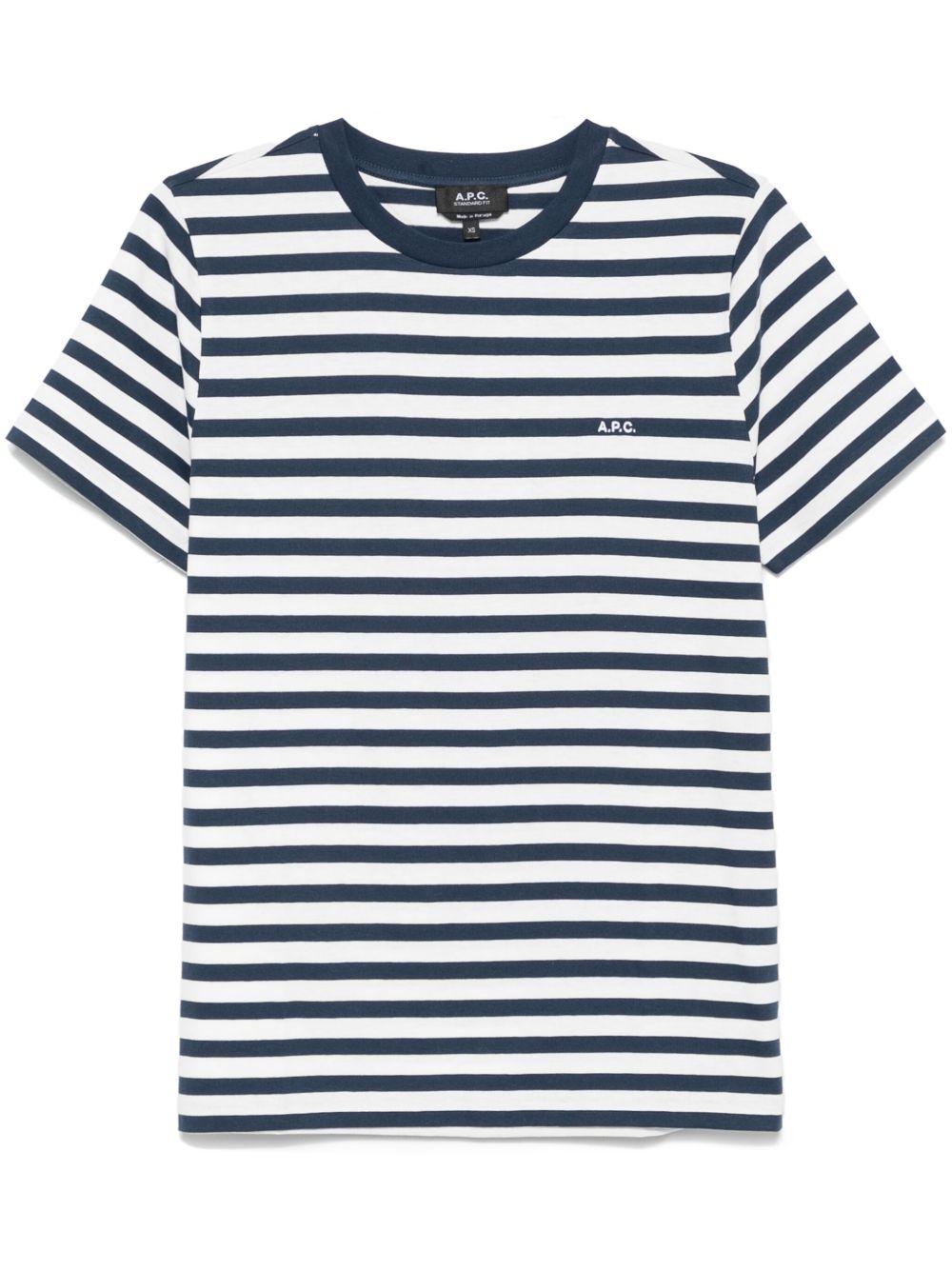 T-shirt a righe in blu e bianco A.P.C. - donna 