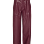 Pantaloni in simil pelle bordeaux Rotate - donna 