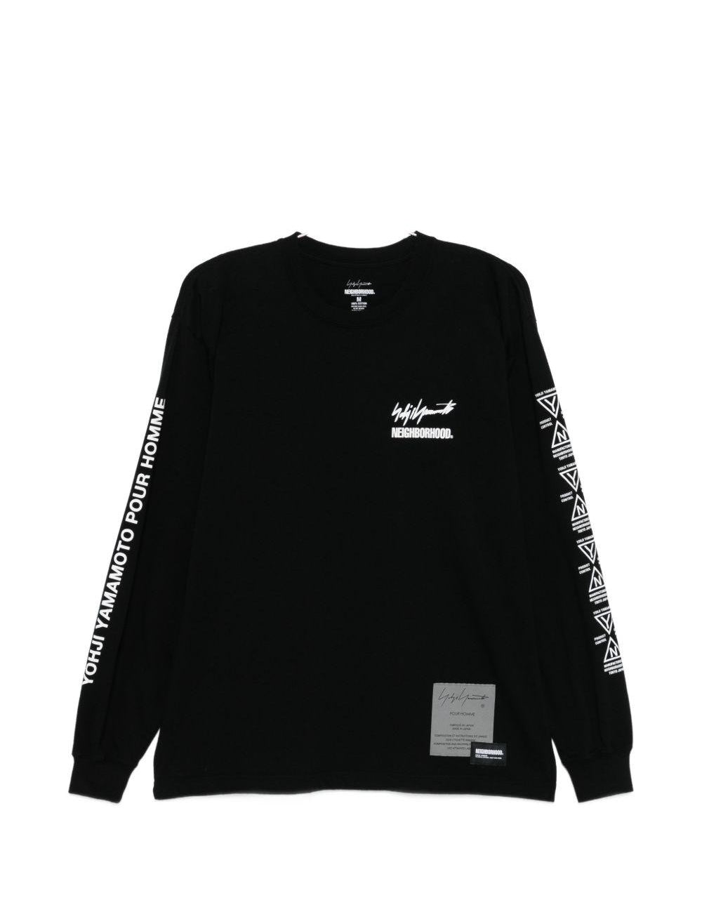 T-shirt a maniche lunghe  in nero Yohji yamamoto - uomo 