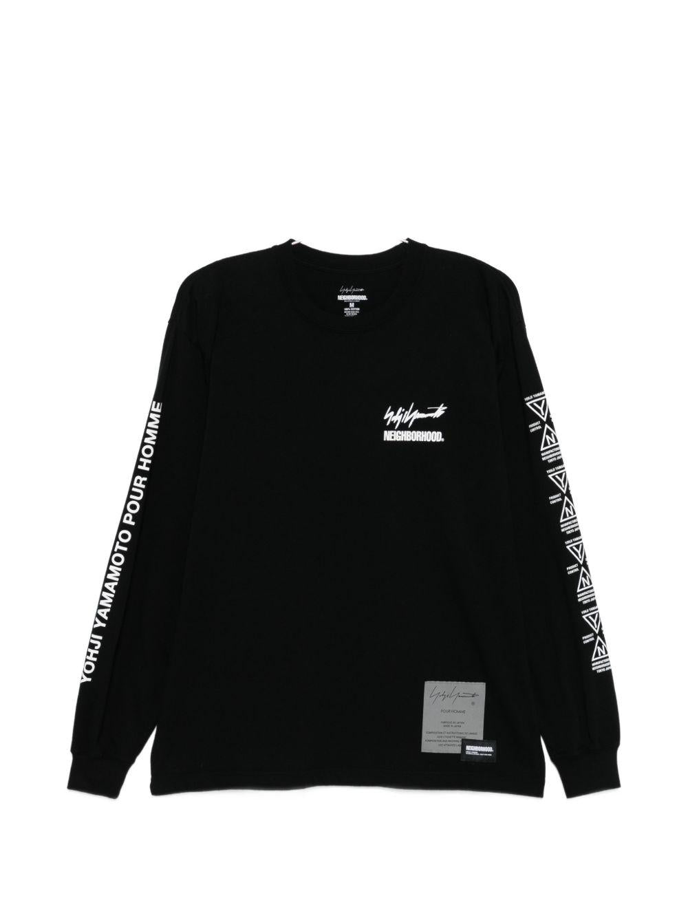 T-shirt a maniche lunghe  in nero Yohji yamamoto - uomo 