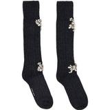 Calzini al ginocchio decorati con rose in nero Simone rocha - donna 