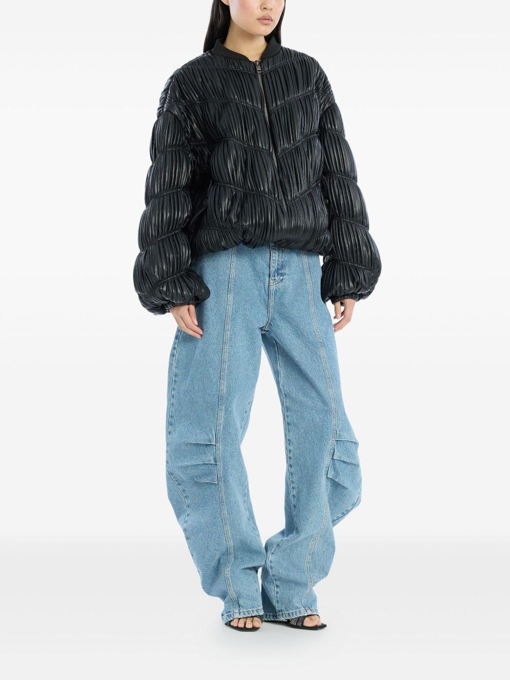 Bomber plissettato in nero Rotate - donna 