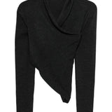 Maglione a maniche lunghe con design a incrocio in grigio Alberta ferretti - donna 