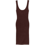 ABITO MIDI SCOLLO ROTONDO IN MARRONE Entire Studios - donna 